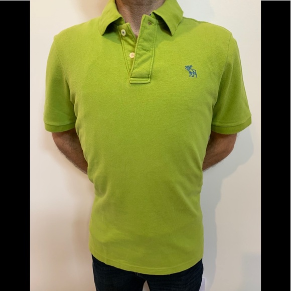 Authentic Mens Abercrombie & Fitch Lime Green Polo - Picture 2 of 2
